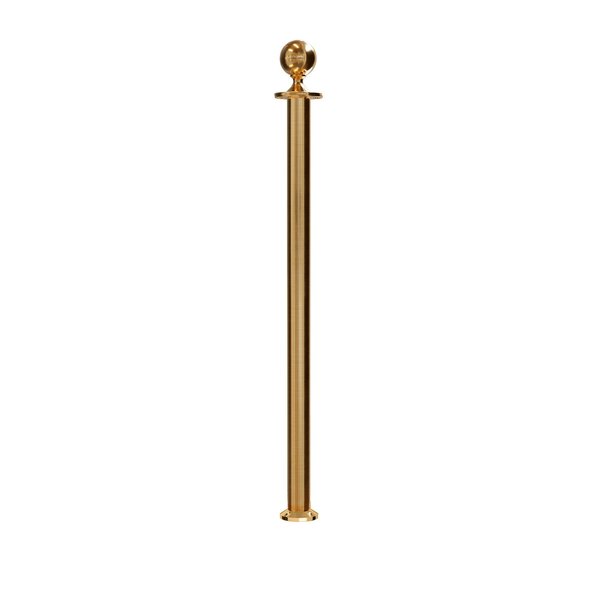 Montour Line Stanchion Post and Rope Fixed Base Sat.Brass Post Ball Top CXF-SB-BA